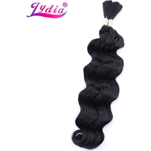 Lydia For Women No Weft Loose Deep Synthetic Hair Bundles 18"-24" 1PCS Nature Color Bulk Crochet Synthetic Hair Extensions