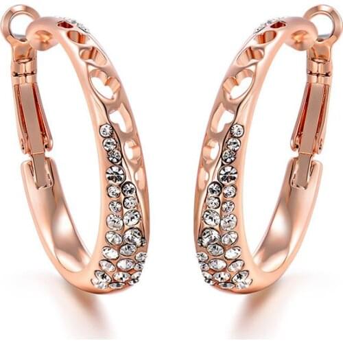 European and American fashion earrings womens circle ear clips, exquisite temperament, non-fading ear rings, ear jewelry