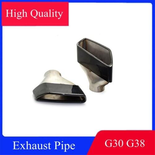 Pair Original Style Muffler Exhaust Tips Silver/ Black Tail Pipe For BMW 5 Series G30 G38 530 540 M 2018 Car Styling