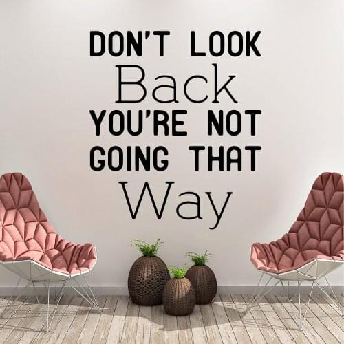 Personalized don't look back Text Home Decor Modern Acrylic Decoration For Kids Room Decoration Pvc Wall Decals vinilo pared