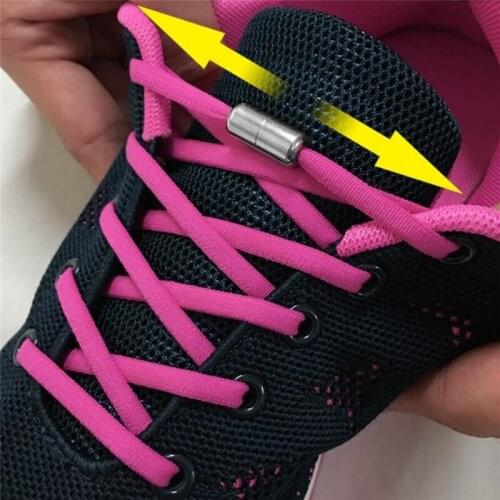 1Pair No Tie Shoelaces Round Elastic Shoe Laces For Kids And Adult Sneakers Shoelace Quick Lazy Laces Elastic Shoestrings