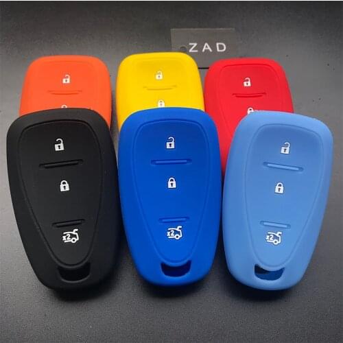 ZAD silicone car key cover case For Chevrolet Cruze Spark Onix Volt Aveo Sonic 3 button remote keyless fob holder protect shell