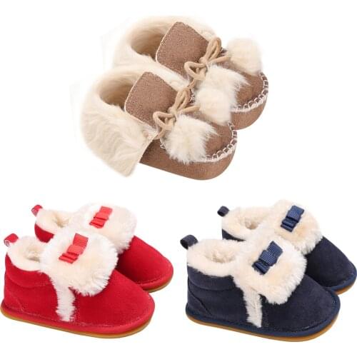 0-24m Kids Cute Baby Girls Shoes Plus Velvet Warm Toddler Sneakers Infant Prewalker Fashionable First Walkers Anti-Slip Footwear