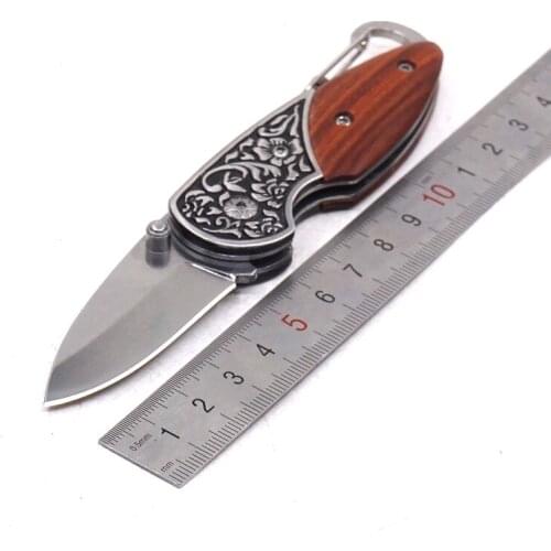 5.31'' Folding Pocket knife With Keychain Survival Tactical Knife Camping Utility Hiking Outdoor Hunting Knives EDC Multi Tool