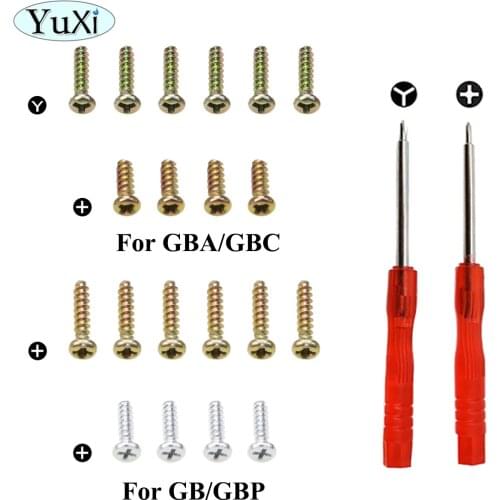 YuXi Replacement For Gameboy Advance Color Y Cross Tri-Wing Screw For GBA GBC GB GBP Game Console Shell Case W/ Screwdriver Tool