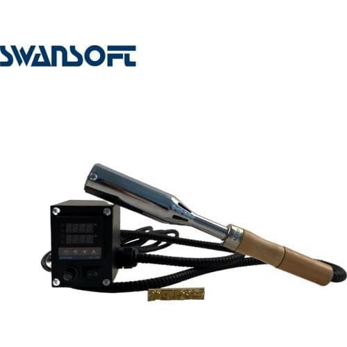 SWANSOFT Hot Stamping Machine Embossing Wood Branding Iron Handheld for Pet Belt Custom Logo