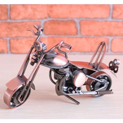 Car Ornament Retro Iron Motorcycle Model JDM Automobiles Interior Accessories For Halley Dashboard Desk Bookcase Decoration Gift