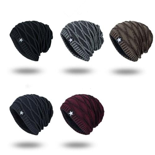 Unisex Beanie Hat Knit Wool Warm Winter Hats Thick Soft Stretch Cap for Men and Women Fashion Skullies & Beanie