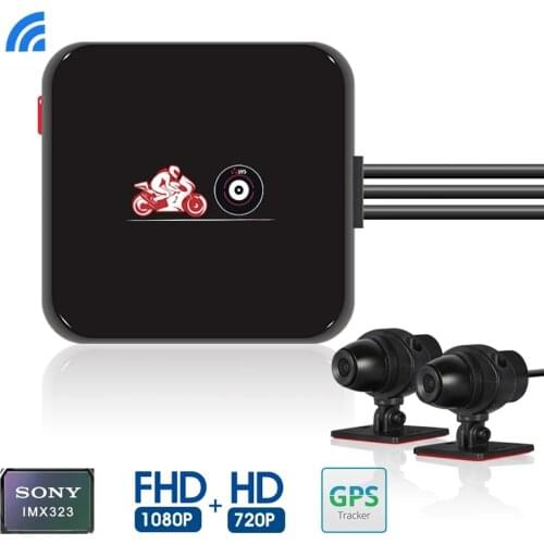 VSYS M6L P6L WiFi Motorcycle DVR Dash Cam Full HD Front+Rear View 1080P+720P Waterproof Motorbike Dual Camera Black Recorder Box