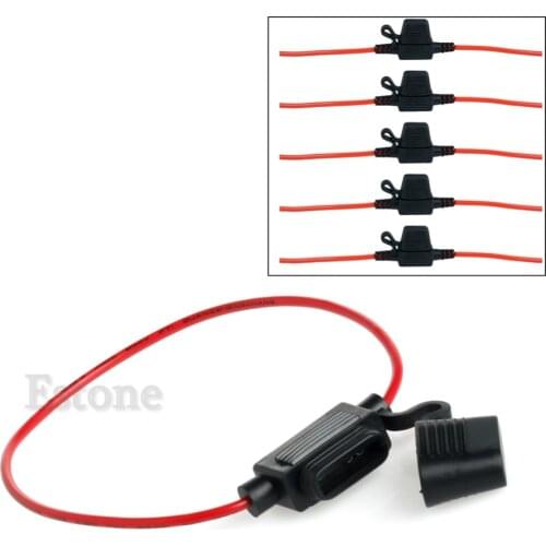 5pcs 30A Waterproof Amp In Line Stanard Blade Type Fuse Holder Fuses Car Auto
