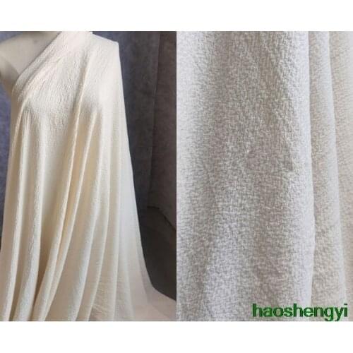 High quality beige pleated texture cloth fashion fashion dress fabric
