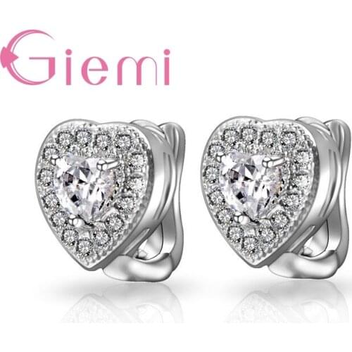 Top Quality Cute Heart Silver Earrngs For Girls Elegant Delicate Wedding Engagement Accessories Pretty Surprise Gift Hot