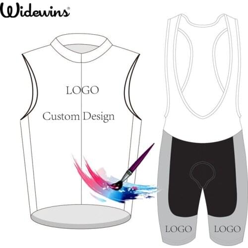 Widewins Custom Cycling Jersey Design Your Logo Summer Sleeveless Jersey Bike Racing Team Road Biker Cycling Sports Jersey