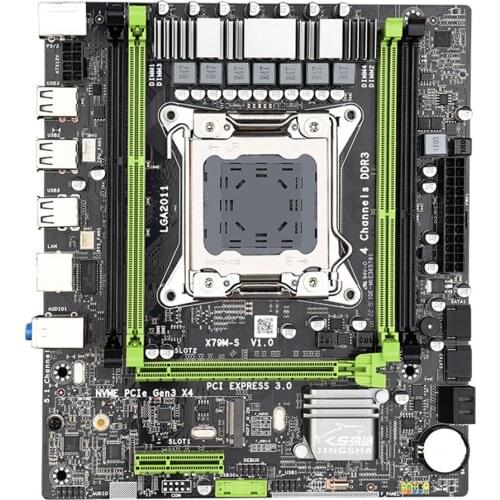 X79M-S2.0 ATX Computer Motherboard DDR3 Memory Slots SATA2.0 M.2 PCI-E 4X Gigabit Adaptive Network Card USB2.0