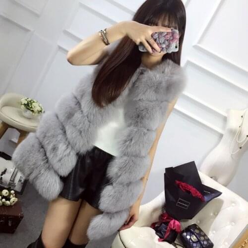 SF0179 New Arrival Thick Real Fox Fur Vest Women Natural Fox Fur Winter Waistcoat