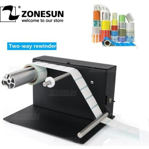 ZONESUN Small Electric Mini two-way Automatic Synchronous Label Rewinding Machine
