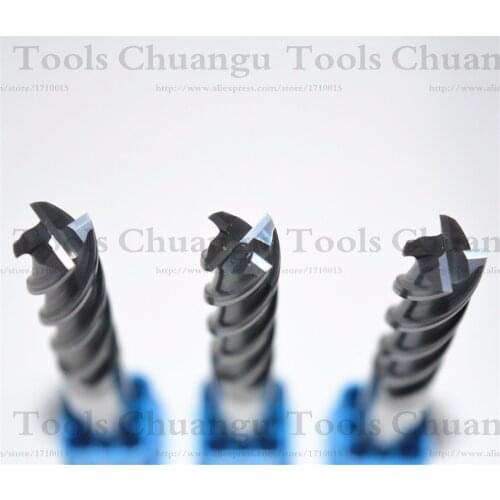 10mm*10mm*100mm,3pcs,CNCTungsten solid carbide end milling cutter,TiALN Coating 4 Flute steels cutting End Mill,HRC50 insert bit