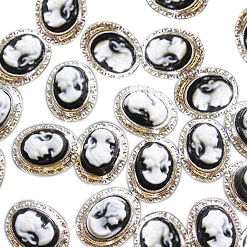 10 Pcs Vintage 3D Alloy Resin Queen Lady Nail Art Tips Glitters DIY Decoration