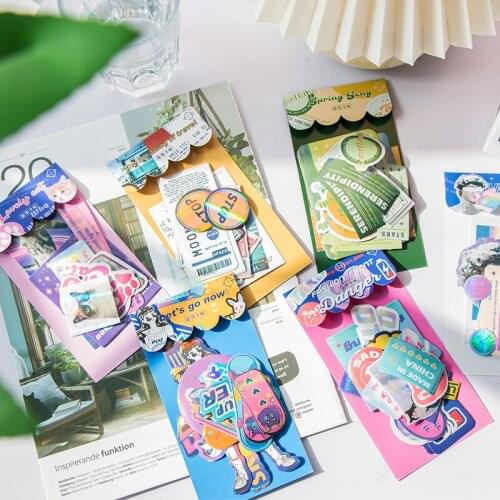 20 Pcs/bag Ins Style Fashion Front Series Decorative Stickers Scrapbooking DIY Diary Album Material Cute Stationery Sticker