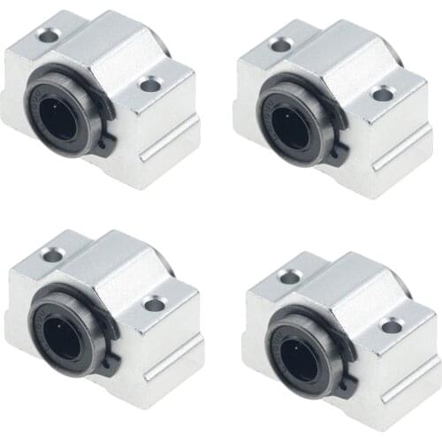 4PCS SC8V Bearing Bushing SC8VUU SCV8UU SCV10UU SCV12UU SCV16UU Linear Bearing Block for Linear Shaft