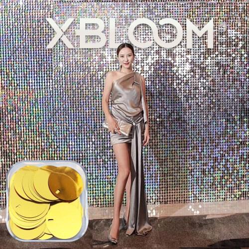 8ft/2.4m 3D Wall Stickers crystal pneumatic sequins mirror Golden wall cloth paint birthday Wedding party background wall decor