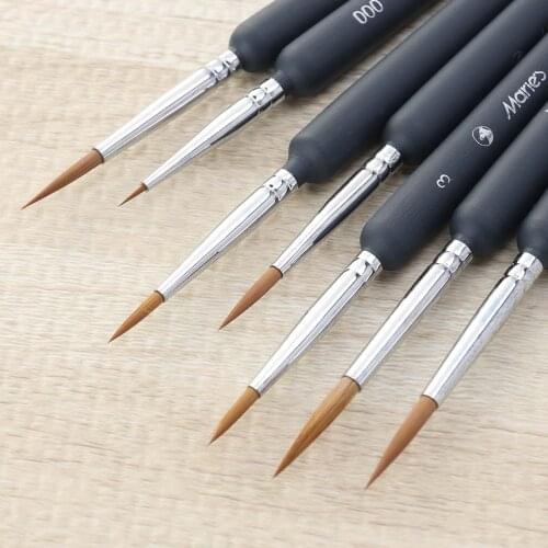 9pcs Professional Hook Line Fine Wolf Fine Tip Detail Art Paint Brush Set Fine Detailing Painting Drawing Oil Art Paint Supplies