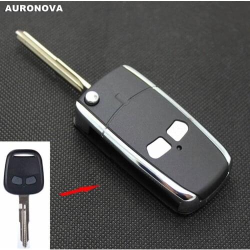 AURONOVA New Upgrade Flip Folding Key Shell for Mitsubishi Lancer 2 Buttons Modified Remote Car Key Case