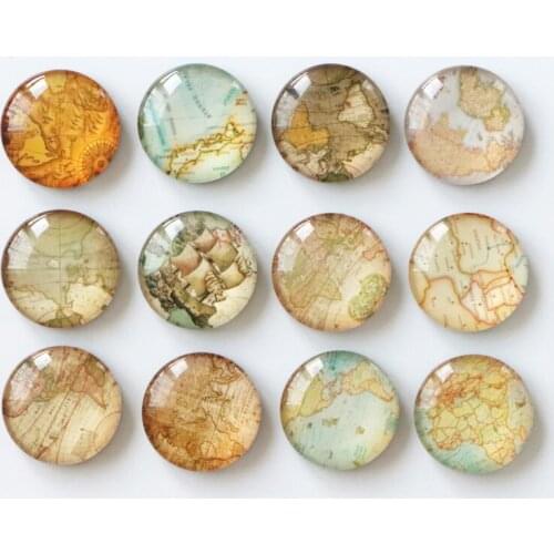 Free shipping (12pcs/lot) Sea Chart/Maps Fridge Magnet Old Maps Magnetic Message stickers for gift Home Decoration