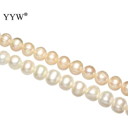11-12mm Irregular round Natural White/Pink Freshwater Pearl Loose Beads for DIY Jewelry Making Jewelry Finding 15.5" Strand