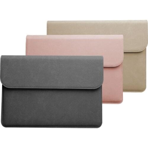 Yicana 11 12 13 14 15.6 16 PU leather Laptop Sleeve For Macbook Air Retina Pro Huawei Matebook Pro Surface Pro UltrathinBook
