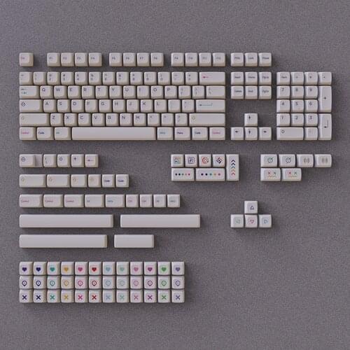 Colorful Pencil Design Sample White Keycaps For Cherry Mx Switch Mechanical Keyboard NP XDA Profile Sublimation PBT Flat Key Cap