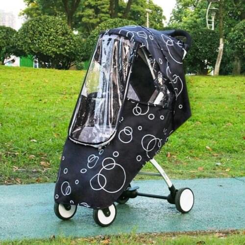 24BE Babies Stroller Raining Cover Travel Weather Shield Accessory Waterproof Windproof Protection Protect from Dust Snow