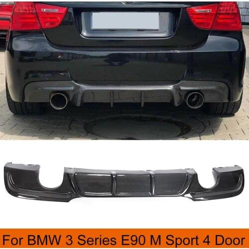 Rear Bumper Diffuser Lip Spoiler For BMW 3 Series E90 M Sport 325i 335i 2009 - 2012 Car Rear Bumper Diffuser Lip Carbon Fiber