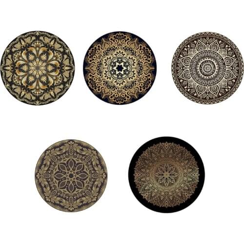 European Round Area Rug Mandala Lotus Flower Bedside Carpet Circle Floor Mat N0PA