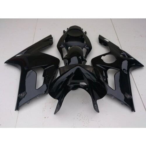 Injection mold Fairing kit for KAWASAKI Ninja ZX6R 636 03 04 ZX 6R 2003 2004 zx 6r ABS All gloss black Fairings set+7gifts KA27