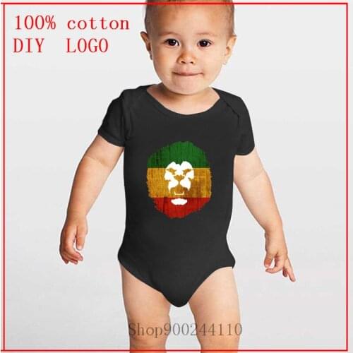 Roots Rock Rasta Lion Reggae Music Love printing Bodysuits Baby Newborn Short Sleeve Boy Girl Onesie Rompers Cotton Jumpsuit