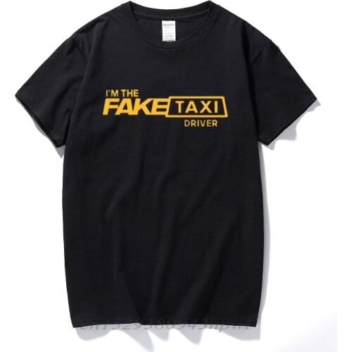 VHORZ Cool Mens T Shirt Fake Taxi Driver Regular T-Shirt Sunlight 100% Cotton Clothing Tshirt Mens Top Quality