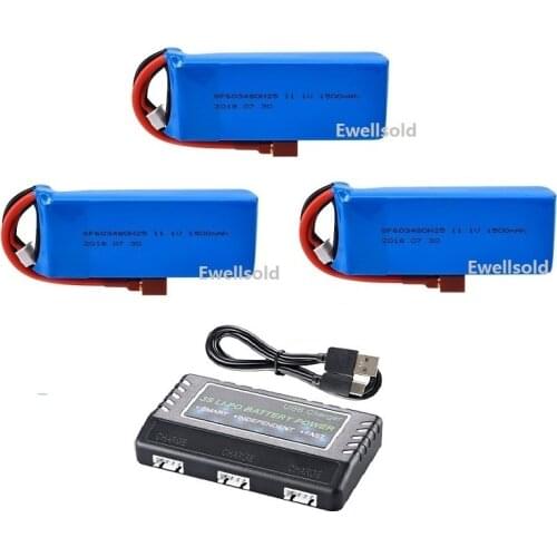 3S 11.1V 1500mAh LiPo Battery With Charger For WLtoys V950 RC Helicopter Parts RC toys Cars Airplanes boats