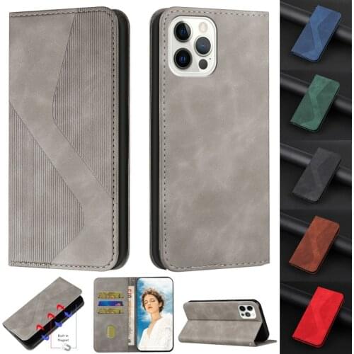 Magnetic Flip Leather Phone Case For iPhone 12 Mini 11 Pro XS Max X XR SE 2020 8 7 6 6S Plus Retro Wallet Card Cover Coque Etui