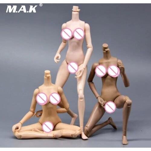 1/6 Scale Female Flexible Action Figure Pale/Yellowish/Suntan Color Middle Breast Body Fish Sitting for 1:6 Head Collectible