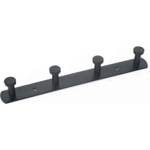 Matt black stainless steel towel hook bathroom kitchen wall hanging door back row hook coat hanger free punch