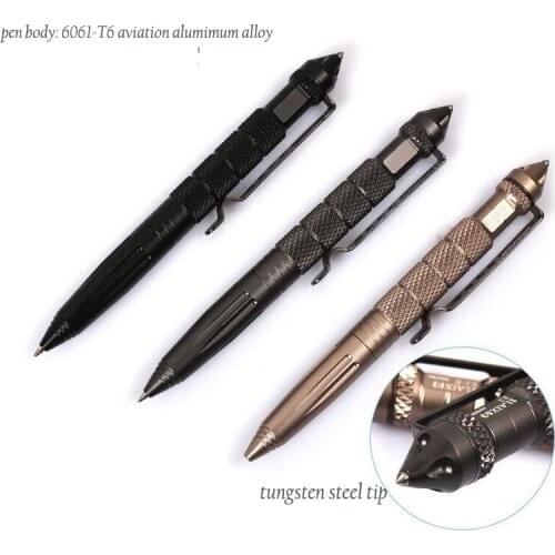 10pcs/lot Metal Ballpoint Pen Aviation Aluminum Alloy Anti-slip Self Defense Tactical Pen Multi-functional Tools Pen Outdoor