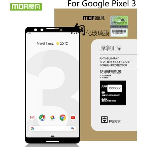 Mofi For Google Pixel 3 Glass Tempered Full Cover Protective Film Screen Protector For Google Pixel3 Tempered Glass For Pixel 3