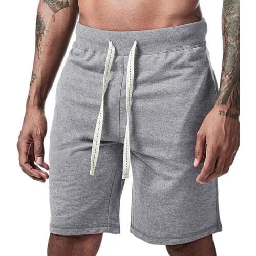 Summer Men Shorts Beach Solid Color Drawstring Men Loose Pockets Short Sports Fitness Streetwear Beachwear 2021