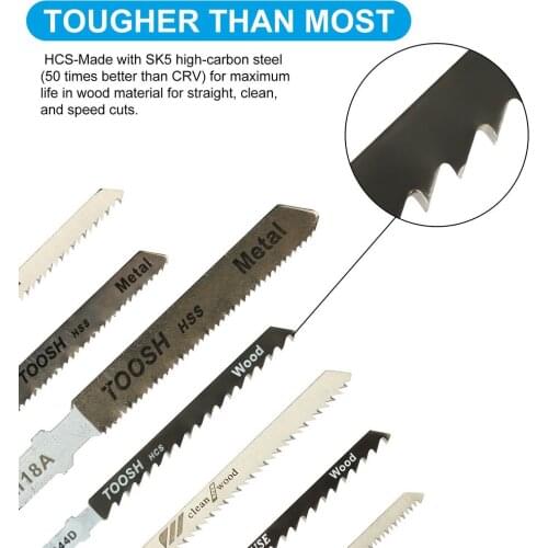 60pcs Jig Saw Blade Jigsaw Blades Set Metal Wood Assorted Blades Woodworking T144D/T244D/T118A/T111C