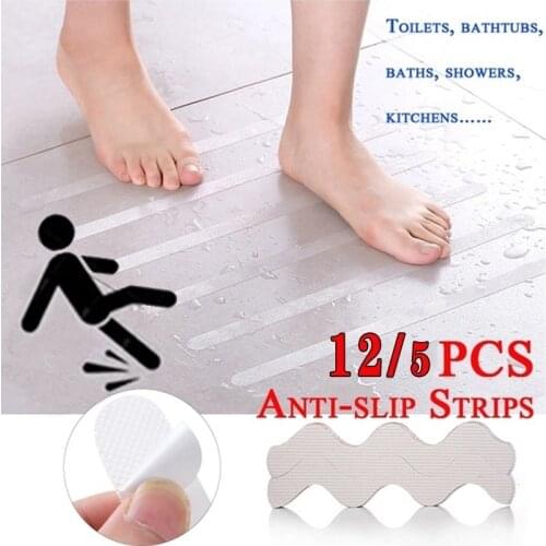 Non-slip Shower Strip Transparent Wavy Non-slip Sticker Bathtub/Step/Baby Anti-fall Purpose High Strength Paste Safety Tape Pad