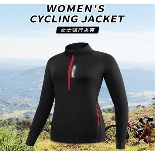 New Sweater Womens Mountain Bike Riding Bottoming Shirt Fleece Cold And Warm Outdoor Contrast Color Zipper Windproof Sportswear