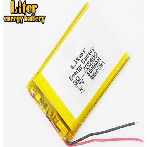Rechargeable Battery 303450 303550 600mah Li-Po lithium polymer battery 3.7v For GPS MP3 MP4 MP5 DVD Toy Driving Recorder