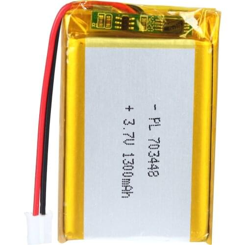 Mejuew 3.7V 1300mAh 703448 Rechargeable Lipo Battery with JST Connector