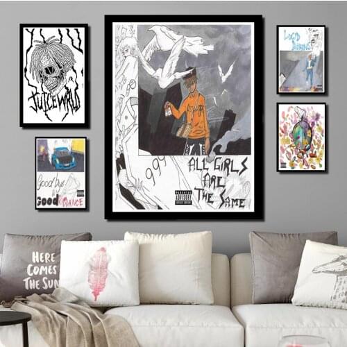 Perfect JL Posters and Prints New Juice WRLD Rapper Singer Star Music Poster Wall Art Picture Home Decor wall stickers